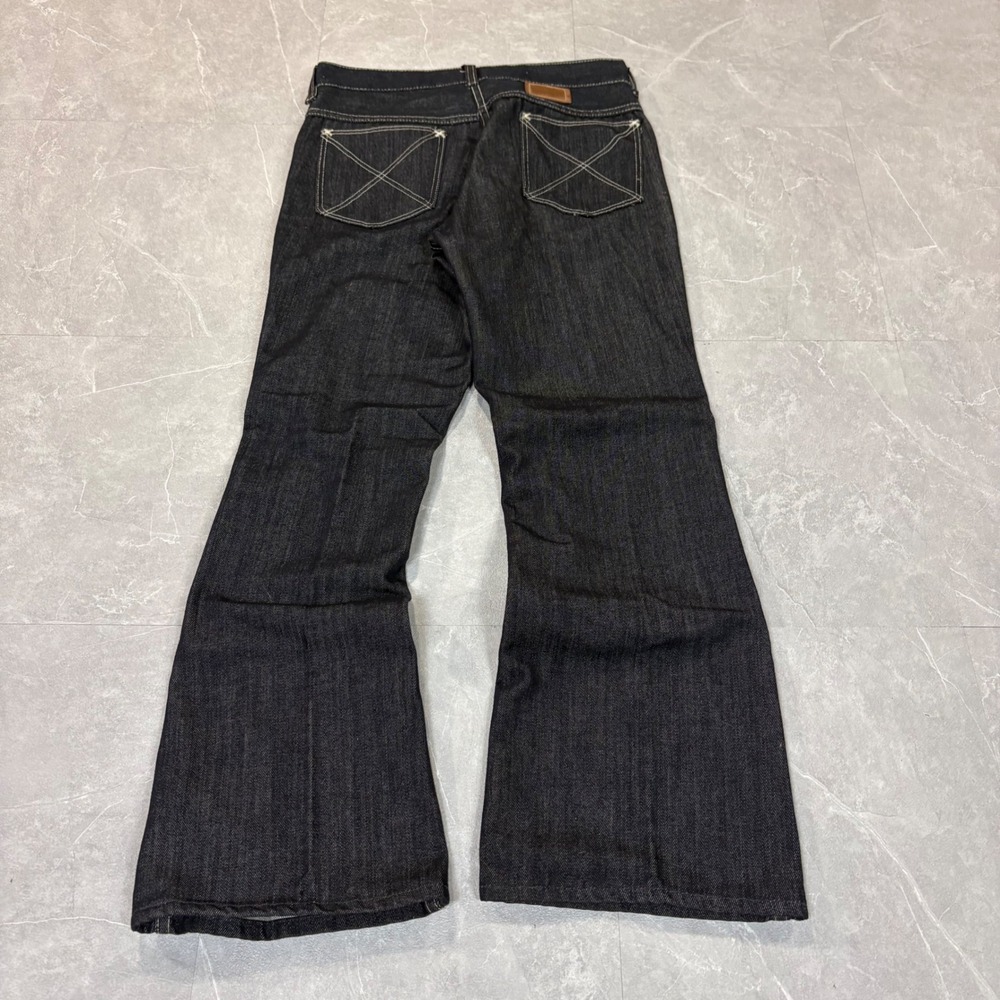 Vintage Sears Toughskins Dark Wash Flare Leg Jeans Perma-Prest 30x29 70s Flare